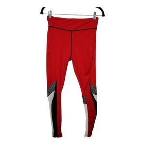 Body Instinct Athletic‎ Leggings in Red Colorblock Size Small